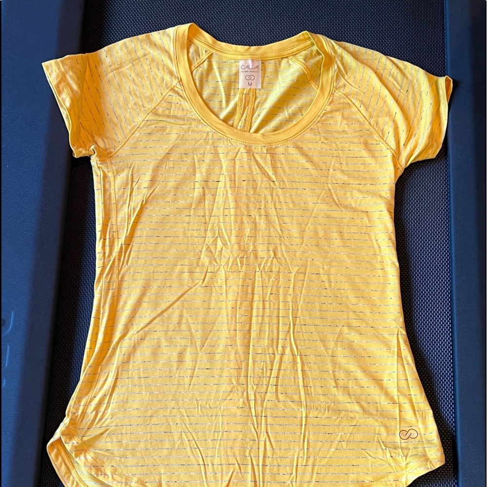 Yellow Calia short sleeve top, size medium.